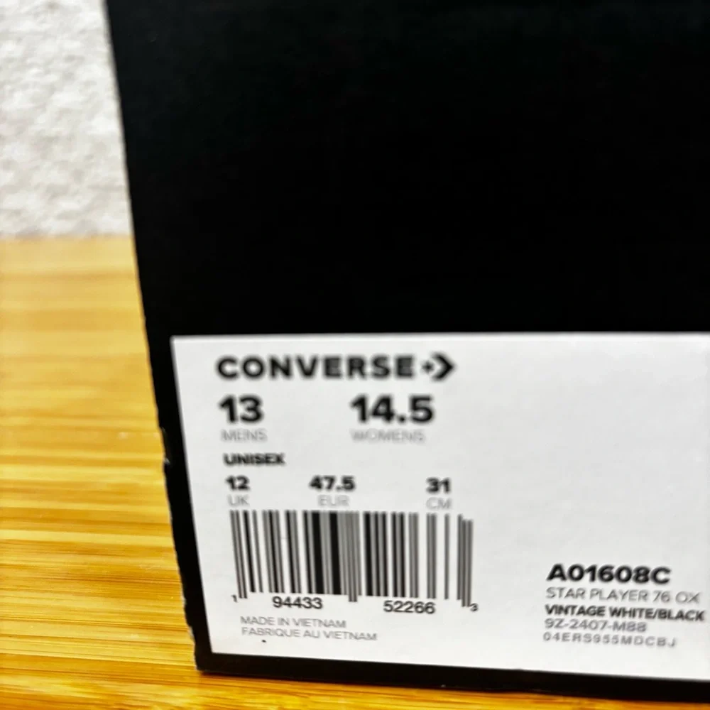 Converse Star Player 76 Low Canvas Shoes  Vintage White (A01608C) Mens Sz 13 - Picture 3 of 9